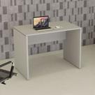 Mesa Escrivaninha Retangular X com Passa Cabos e Pés Painel para Escritório 100cm Corporate Cinza Mesa Escrivaninha Retangular X com Passa Cabos e Pés Painel para Escritório 100cm Corporate Cinza