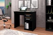Mesa / Escrivaninha VENE 2 Gavetas Com Nicho Para CPU Cor Preto/Canela