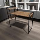 Mesa Estante Home Office 2 Prateleiras 95cm Nogal/Preto Mesa Estante Home Office 2 Prateleiras 95cm Nogal/Preto