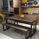 Mesa Estilo/Modelo Industrial com 1 banco (1,60 x 0,80)