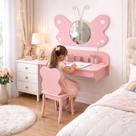 Mesa Estudo Infantil com Cadeira Rosa MDF com cadeira Luxo