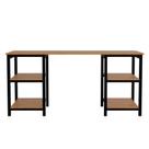 Mesa Estudos Aço MDF Home Office Com Nichos Organizadores Para Impressora Porta Ítens Escritório Mesa Estudos Aço MDF Home Office Com Nichos Organizadores Para Impressora Porta Ítens Escritório