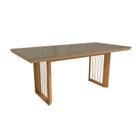 Mesa Eva para Sala de Jantar Premium Marrom Freijó/Bronze