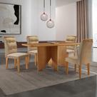 Mesa Evora 120 Mdf Canto Copo E Com 4 Cadeiras Carol Turim 07 Naturalle