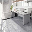 Mesa Executiva com Armário Lateral e Caixa de Tomadas 3 Gavetas 180cm Corporate Cinza