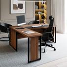 Mesa Executiva Diretor em L 180cm x 170cm c/ Caixa de Tomadas e Porta Objetos Esquerda F5 Office