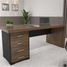 Mesa Executiva Premium para Escritório Tamburato Elegante e Funcional 180cm Marrom/Charuto/Preto Mesa Executiva Premium para Escritório Tamburato Elegante e Funcional 180cm Marrom/Charuto/Preto