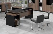 Mesa Executiva Web40 1,92x1,60 c/ 03 Gavetas Ameixa / Preta