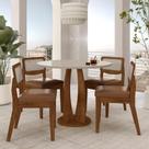 Mesa Faenza Com 4 Cadeiras Sextavadas Frei/off/material sintético Caramelo - M.a
