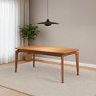 Mesa Ficus Natuame 77cm x 80cm x 180cm Tampo em MDF Marrom/Madeira/Cinamomo
