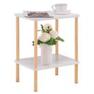 Mesa final Apicizon de 2 camadas, lado pequeno com armazenamento branco+natural Mesa final Apicizon de 2 camadas, lado pequeno com armazenamento branco+natural
