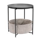 Mesa final de armazenamento Amazon Basics redonda com cesta de tecido Mesa final de armazenamento Amazon Basics redonda com cesta de tecido