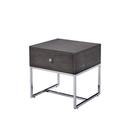 Mesa final Ergode Grey Oak Chrome com 1 gaveta retangular