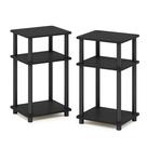 Mesa final Furinno Just de 3 camadas Turn-N-Tube, pacote com 2 unidades americano/preta