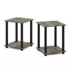 Mesa final Furinno Simplistic, conjunto de 2 carvalhos franceses cinza/preto Mesa final Furinno Simplistic, conjunto de 2 carvalhos franceses cinza/preto