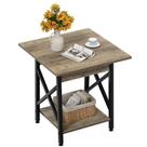 Mesa final GreenForest de 60 cm para sala de estar com armazenamento de 2 camadas Mesa final GreenForest de 60 cm para sala de estar com armazenamento de 2 camadas