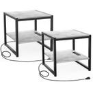 Mesa final Homieasy com estação de carregamento de 50 cm com portas USB