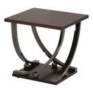 Mesa final quadrada de metal Acme Isiah com prateleira em níquel preto