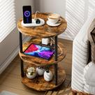 Mesa final xBurmo Small Round de 3 camadas com portas USB e tomada