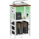 Mesa final YAKANJ com luz LED, suporte para toca-discos branco