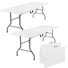 Mesa Fivenl 2 Unidades Dobrável Portátil de Aço Branco 183 cm Mesa Fivenl 2 Unidades Dobrável Portátil de Aço Branco 183 cm