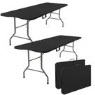 Mesa Fivenl Dobrável Portátil 2 Unidades 183 cm Aço Preto Mesa Fivenl Dobrável Portátil 2 Unidades 183 cm Aço Preto
