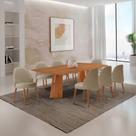 Mesa Florida Tampo Barril Laminado E 8 Cadeiras Suiça Ambar/imbuia Nat/cinam. Imbuia