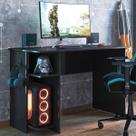 Mesa Gamer 2 Prateleiras Preto Fosco 3875 - Qmovi Mesa Gamer 2 Prateleiras Preto Fosco 3875 - Qmovi