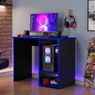 Mesa Gamer Compacta Px X 90cm Preto e Azul