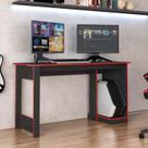 Mesa Gamer Computador Escrivaninha Preta Vermelha Caemmun