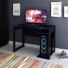 Mesa Gamer Escrivaninha Home Office Nicho Preto Azul