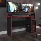Mesa Gamer Evolution MSM 448 130cm Preto E Vermelho