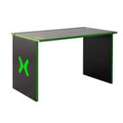 Mesa Gamer LEX Preta e Verde com detalhes que brilham no escuro