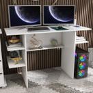 Mesa Gamer para 2 Monitores com Nichos e Área para Gabinete