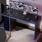 Mesa Gamer Valorant Para Computador PC Escrivaninha Gamer Com Suporte CPU Para 2 Monitores MDF MDP Para Home Office Estudo Quarto Gamer Setup Completo