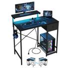 Mesa gamer X-cosrack 85 cm com luzes LED e tomadas de energia