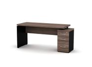Mesa Gerência Com Pé Gaveteiro 03 Gavetas PE 40 Pandin 1,64 x 0,60 M Walnut e Preto