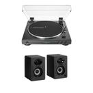 Mesa giratória Audio-Technica AT-LP60X preta com monitores Bluetooth Mesa giratória Audio-Technica AT-LP60X preta com monitores Bluetooth