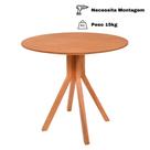 Mesa Gourmet Redonda em Madeira Maciça com Tampo Lâminado 90cm
