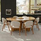 Mesa Grande Ravena 1.80m com 6 Cadeiras Madeira Tecido Linho Premium Para Sala de Jantar Mesa Grande Ravena 1.80m com 6 Cadeiras Madeira Tecido Linho Premium Para Sala de Jantar
