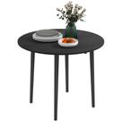 Mesa HOMCOM Dobrável Redonda 35" Preta