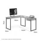 Mesa Home Office Escrivaninha L Shine Azul com Gaveteiro Mesa Home Office Escrivaninha L Shine Azul com Gaveteiro
