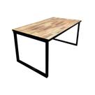 Mesa Industrial Apolo Madeira Maciça Taúri de Marchetaria 2,50 com Ferragem Preta