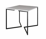 Mesa Industrial Base De Ferro Preto em V Tampo 90x90 Branco