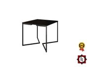 Mesa Industrial Base De Ferro Preto em V Tampo 90x90 Preto