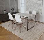 Mesa Industrial Base Ferro Preto Tampo 137x90 Branco 4 Cadeiras Eames Ferro Cobre Assento Branco Mesa Industrial Base Ferro Preto Tampo 137x90 Branco 4 Cadeiras Eames Ferro Cobre Assento Branco