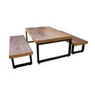 Mesa Industrial Infantil Bernardo 120x70cm Ferragem Preta com 2 Bancos Industriais