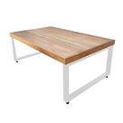 Mesa Industrial para Jardim Infantil Bernardo 120x70cm Madeira Maciça Ferragem Branca