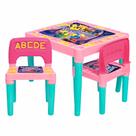 Mesa Infantil 2 Cadeiras Com Letras Números E Encaixe