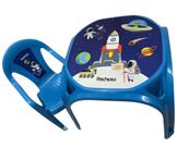 Mesa Infantil Azul + 01 Cadeira Infantil Rischioto Kit